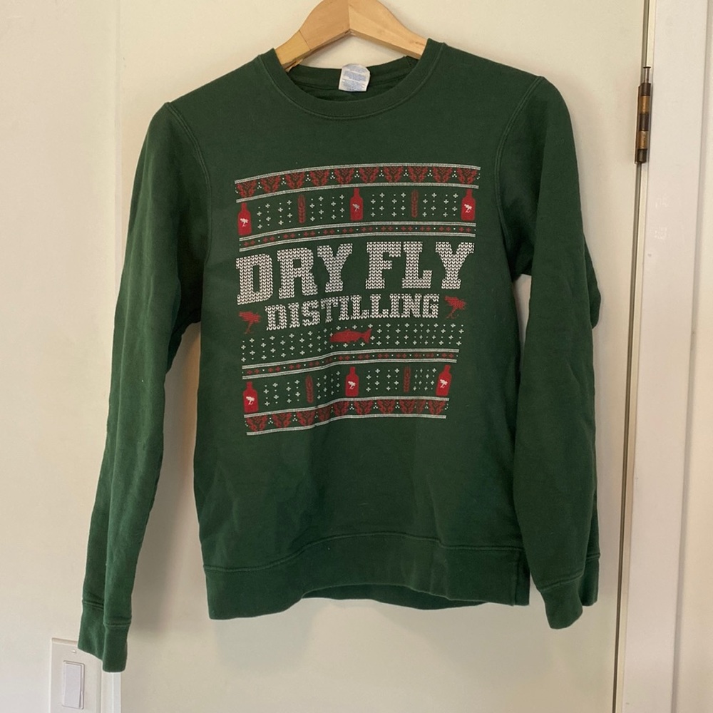Fun Christmas themed Distillery sweatshirt